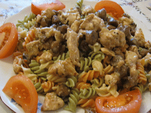 Паста с курицей и грибами Паста с курицей и грибами