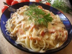 Паста с шампиньонами Паста с шампиньонами