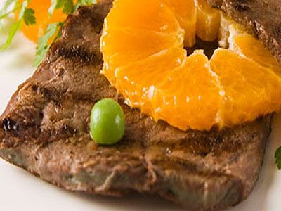 Печень по-японски с мандаринами Печень по-японски с мандаринами