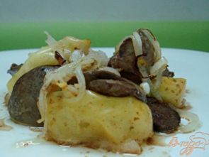 Печень с яблоками Печень с яблоками