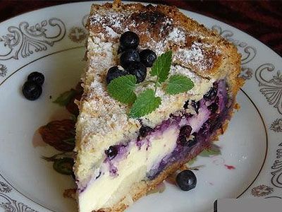 Пирог с творогом и черникой Пирог с творогом и черникой