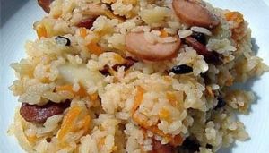 Плов с сосисками Плов с сосисками