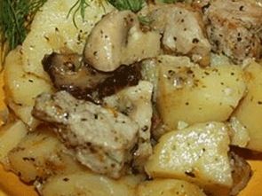 Рецепт тушёной картошки с мясом и грибами Рецепт тушёной картошки с мясом и грибами