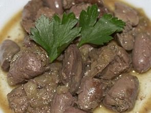 Рецепт жареных куриных сердечек с печенью Рецепт жареных куриных сердечек с печенью