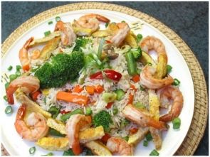 Рис с креветками и овощами Рис с креветками и овощами