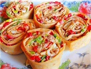 Рулет из лаваша с печенью трески