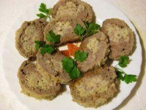 Рулет мясной с макаронами в мультиварке Рулет мясной с макаронами в мультиварке