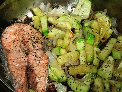Рыба с кабачками Рыба с кабачками