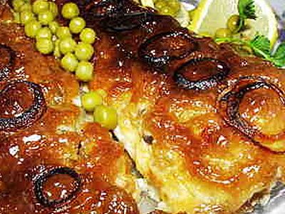 Рыба, запеченная с шампиньонами Рыба, запеченная с шампиньонами