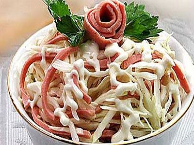 Салат из капусты и колбасы Салат из капусты и колбасы