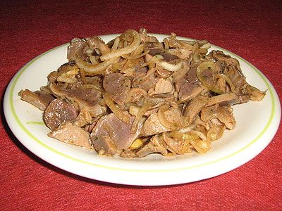 Салат из куринных желудков Салат из куринных желудков