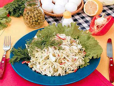 Салат из сельди с белокочанной капустой Салат из сельди с белокочанной капустой