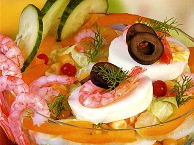 Салат - коктейль из креветок Салат - коктейль из креветок
