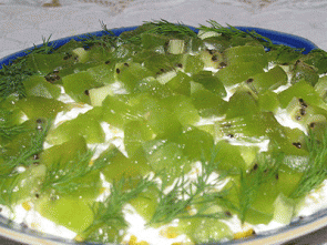 Салат крабовый с киви Салат крабовый с киви