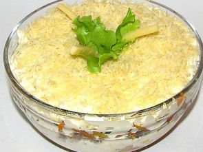 Салат с грибами и рыбной консервой Салат с грибами и рыбной консервой
