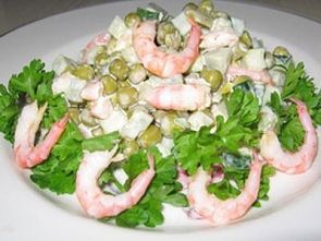 Салат с креветками. Салат с креветками.