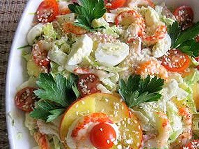 Салат с раковыми шейками Салат с раковыми шейками