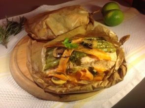 Семга, запеченная с овощами Семга, запеченная с овощами