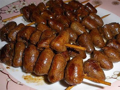 Шашлычки из куриных сердечек Шашлычки из куриных сердечек