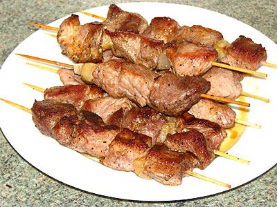 Шашлык на сковородке Шашлык на сковородке