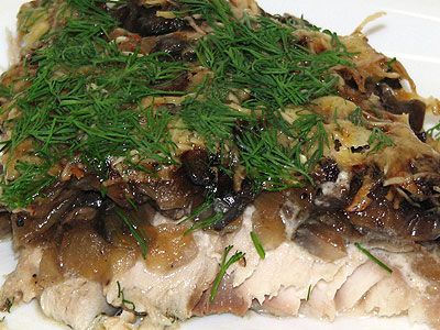 Скумбрия запеченная с грибами Скумбрия запеченная с грибами