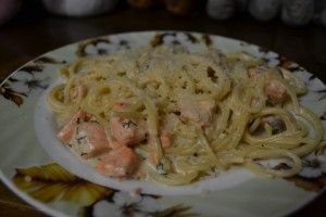 Спагетти с форелью Спагетти с форелью