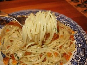 Спагетти с икрой "По-царски" Спагетти с икрой "По-царски"