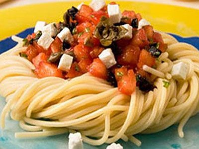 Спагетти с каперсами и оливками Спагетти с каперсами и оливками