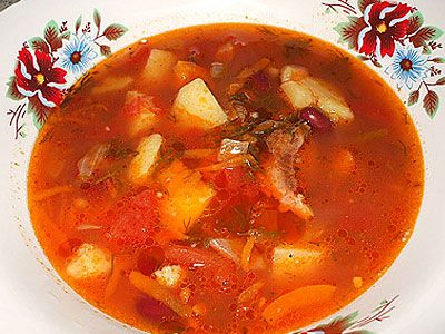 Суп фасолевый с мясными консервами Суп фасолевый с мясными консервами