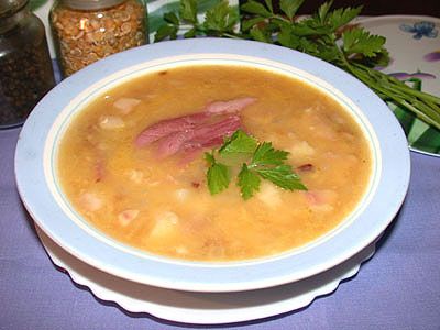 Суп из горошка с колбасками Суп из горошка с колбасками