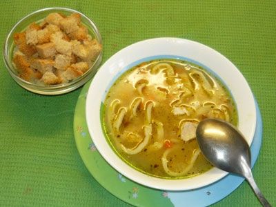 Суп куриный с домашней лапшой Суп куриный с домашней лапшой
