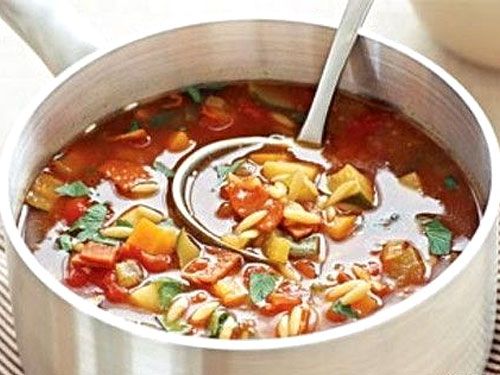 Суп овощной со шпиком и макаронами Суп овощной со шпиком и макаронами