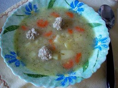 Суп с фрикадельками и овощами Суп с фрикадельками и овощами