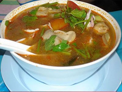 Суп с кальмарами и фасолью