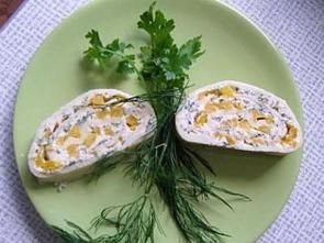 Сырный рулет закусочный Сырный рулет закусочный