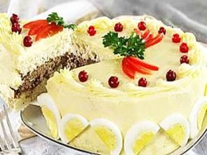 Торт Бутербродный с мясом и печенью Торт Бутербродный с мясом и печенью