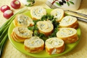 Яичный рулет с сыром Яичный рулет с сыром