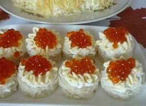 Закуска с красной икрой Закуска с красной икрой