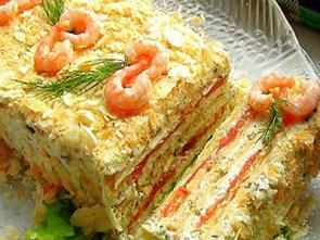 Закусочный пирог с семгой Закусочный пирог с семгой