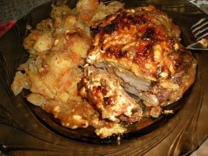 Запеченое мясо с начинкой из шампиньонов Запеченое мясо с начинкой из шампиньонов