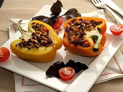 Запеченый перец с куриными сердечками Запеченый перец с куриными сердечками