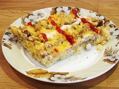 Запеканка из макарон с тунцом и яблоками Запеканка из макарон с тунцом и яблоками