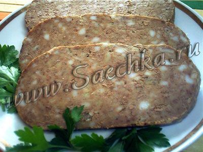 Зельц из печени Зельц из печени