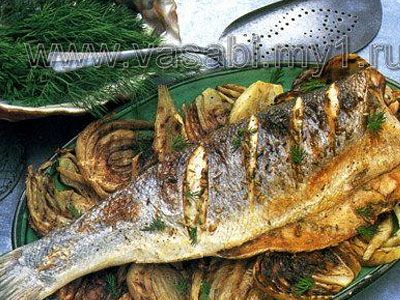 Жареный морской окунь с фенхелем Жареный морской окунь с фенхелем