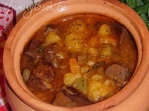 Жаркое с сердцем и солеными огурцами Жаркое с сердцем и солеными огурцами